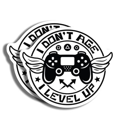 Gamer Sticker I Don't Age I Level Up - Funny Gaming Vinyl Decal - Perfect for Laptops - Water Bottles - Notebooks - and More - 5" Vinyl Sticker - Durable Design for Cars Laptops W AAS1364