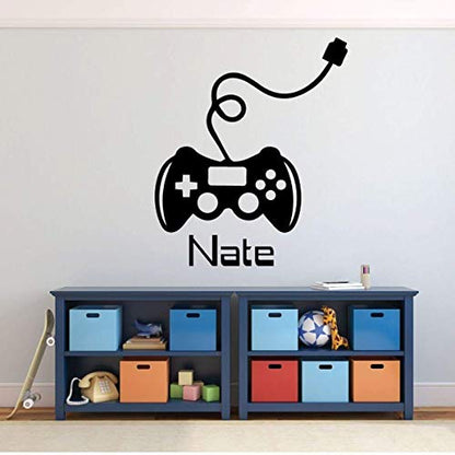 Personalized Gamer Wall Decal - Custom Name Controller Vinyl