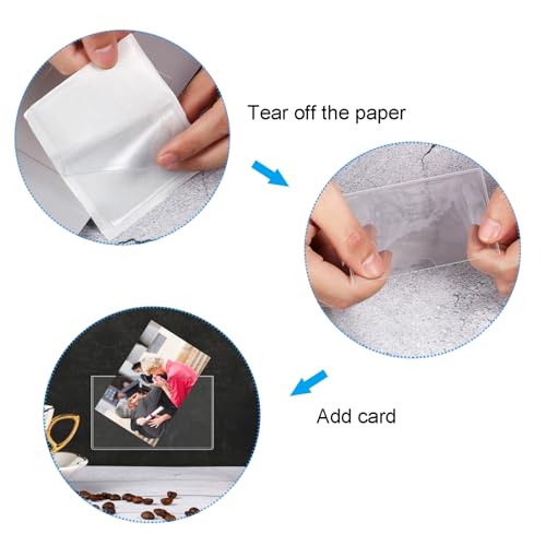 30 Pack Self-Adhesive Index Card Pockets with Top Open for Loading - Ideal Index Card Holder for Organizing and Protecting - Crystal Clear Plastic(3.7 x 2.3 Inches) - size: 3.7 x 2.3 Inches