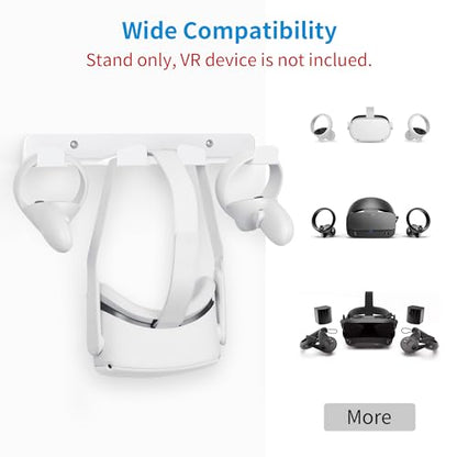 SOKUSIN VR Wall Mount - Storage Stand Holder Hook for Meta/Oculus Quest 3/2/Quest/Rift/ Rift S/PSVR 2/Valve Index/ HTC Vive/HP Reverb G2/Playstation VR Headsets, Gaming Controller Hanger Space Saving - color: White
