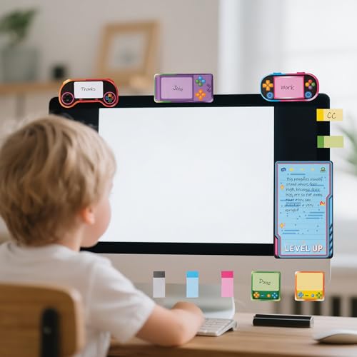 B1ykin Sticky Notes Set - 550 Sheets Writing Pad Light Video Game Design | Self-Stick Notes Pages, Teacher Appreciation Gift, School Office Supplies, Level Up Video Game Design