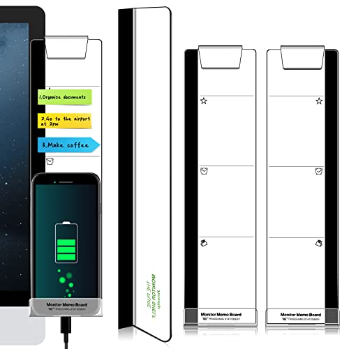 Computer Monitor Memo Message Board/Creative Multifunctional Monitor Shelf/Monitor Side Panel Sticky Notes Paper Storage Rack - with Phone Holder - 1Set (Left/Right/Bottom)