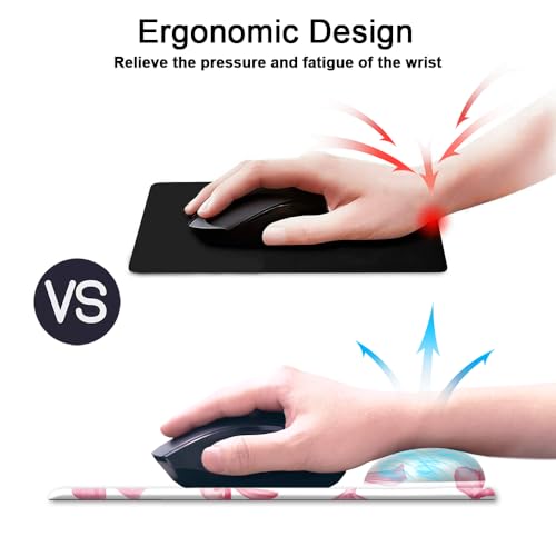 HOPONY Gel Wrist Rest Mouse Pad-Ergonomic Office Mousepad with Wrist Support-Non-Slip,Design Desk Accessories Mat for Home&Game Decor Pink Bow - color: Pink Bow