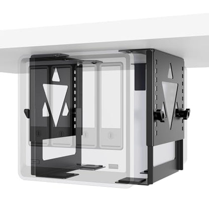 PUTORSEN Under Desk Mini PC Mount NAS Mount Bracket Holder, Height and Width Adjustable CPU Holder for Mac mini Desktop Computer, Mini PC, Small Form Factor Desktop Tower