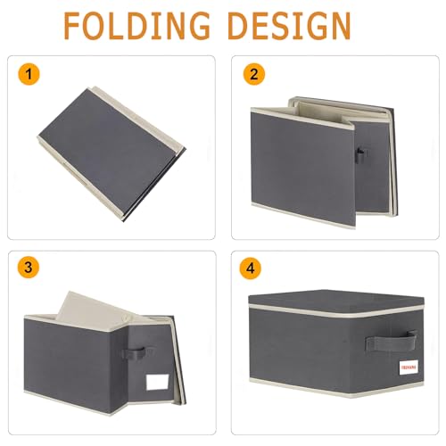 CD/DVD storage box Universal, stackable CD/DVD organizer with lid, Blu-ray disc media holder, video game disk, album, 4Pack can hold 180cd / 80dvd Gray - size: 4pack Grey