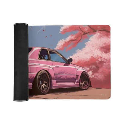 Large Mouse Pad Desk Mat Computer Accessories Gaming Office Organizers Supplies Decor Essentials Keyboard Pads for Desk Rubber Japan JDM Car R34 Pink Cherry Tree Mount Fuji 40x90cm - size: 40x90cm