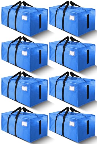 HOMESURE Supports 200lbs Heavy Duty Moving Bags - Strong Zipper & Wrap-Around Handles - Water-Resistant Storage Totes, Durable Alternative to Moving Boxes - 8 Pack - Sky Blue - color: Sky Blue