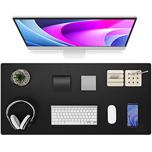 K KNODEL Non-Slip Desk Mat, Desk Pad, Desk Blotter, Desktop Mat for Desk, Large Desk Protector, Office Computer and Laptop Mat for Desk (35.4"x17", Black) - color: Black, size: 35.4"x17"