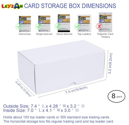 Trading Card Storage Box for toploader, 8-Pack•100 Count Cardboard Top Loaders Storage Box with Dividers & Labels for TCG/Magic/Mtg Organizer and Collection, 7 INCH - size: 8 piece 7in for Toploader
