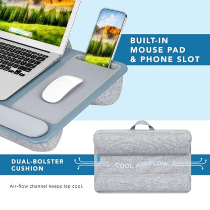 LAPGEAR Home Office Pro Lap Desk with Wrist Rest, Mouse Pad, and Phone Holder - Slate Blue - Fits up to 15.6 Inch Laptops - Style No. 91623 - color: Slate Blue, size: Home Office Pro W/Wrist Rest