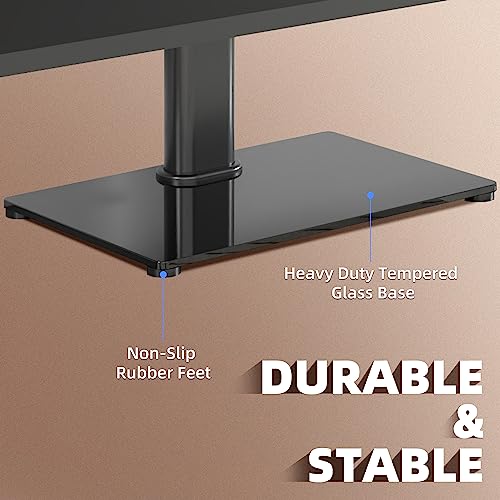 Universal TV Stand Base, Table Top TV Stand for 17-55 Inch LCD/LED TVs, Height Adjustable Monitor Mount Stand with Tempered Glass Base Holds up to 88lbs VESA 400x400mm, TS102 - style: X-Shape 400x400mm Vesa