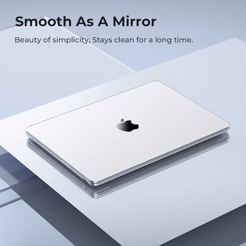 EooCoo Case Compatible with MacBook Air 13 inch M5 2026-2022 Release M4 M3 M2 A3449 A3240 A3113 A2681, Hard Shell&Keyboard Skin Cover&Screen Protector for Mac Air 13.6 inch, Gloss Clear - color: Gloss Clear