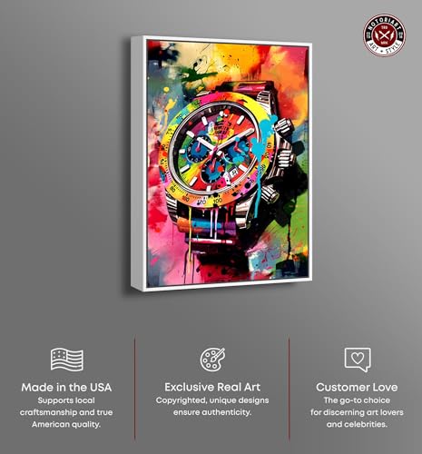 Watch For Legends Canvas Urban Graffiti Wall Art by Notoriart, White Frame, 10" x 15" - color: White Frame, size: 16"L x 11"W