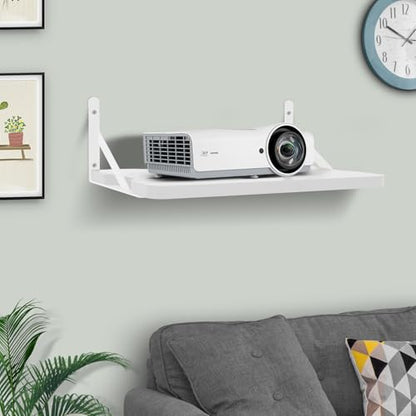 White Small Mini Projector Shelf/Projector Wall Mount Floating Shelf/Router Shelf/Modem Cable Box Shelf/Projector Rack Holder/Projector Mount by MDF