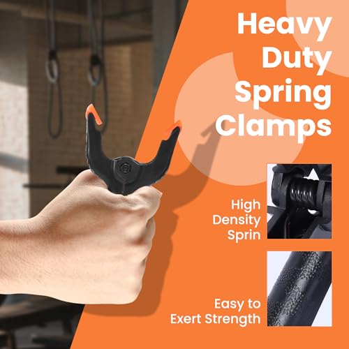 ECY Spring Clamps Heavy Duty 3.5 Inch 12 Pack - Plastic Rust Proof Clamps with Non-Slip Pads for Backdrop, Crafts, Woodworking, Photography | Multipurpose Holders for Tarps, Pool Covers & Gluing - size: 12 Pack,3.5inch