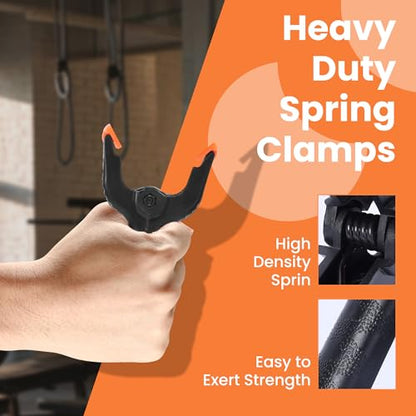 ECY Spring Clamps Heavy Duty 3.5 Inch 12 Pack - Plastic Rust Proof Clamps with Non-Slip Pads for Backdrop, Crafts, Woodworking, Photography | Multipurpose Holders for Tarps, Pool Covers & Gluing - size: 12 Pack,3.5inch