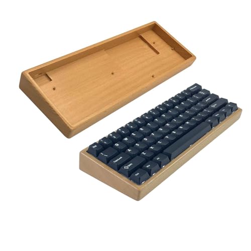 Premium CNC Machined Beech Wood GH60 Mechanical Keyboard Replacement Case, 60% Keyboard Bottom Case Compatible with Wooting 60HE RAKKA Z60 Poker 3, Wireless Battery Space Supported - color: Beech
