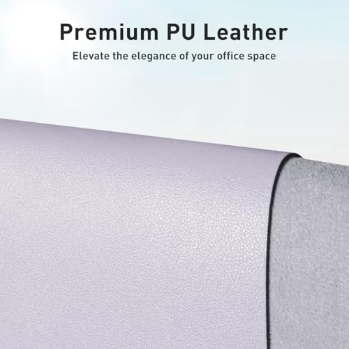 Aothia Large PU Leather Desk Pad Protector – Non-Slip Mouse Pad & Writing Mat for Office/Home, Waterproof, Easy to Clean (Soft Lavender, 23.6" x 13.7") - color: Soft Lavender, size: 23.6" x 13.7"