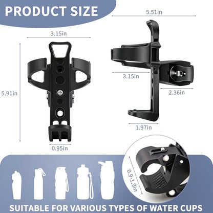 Knee Scooter Cup Holder,Black | 360° Rotatable, Cup Holder for Knee Scooter for Foot Injuries, Broken Ankle,1-Pack