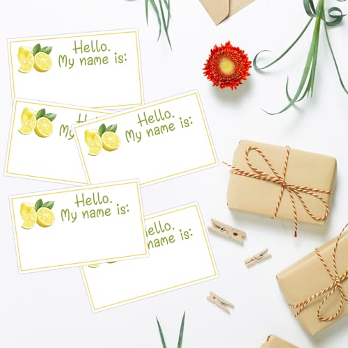 Funny Lemonades Games Sign Cards Set, What's Your Lemonades Name Game Card, Lemonade Party Game Cards, 1 Lemonade Name Sign, 30 Lemon Name Sticker Card, Birthday Party Games Decoration for Boys Girls - style: Lemonades