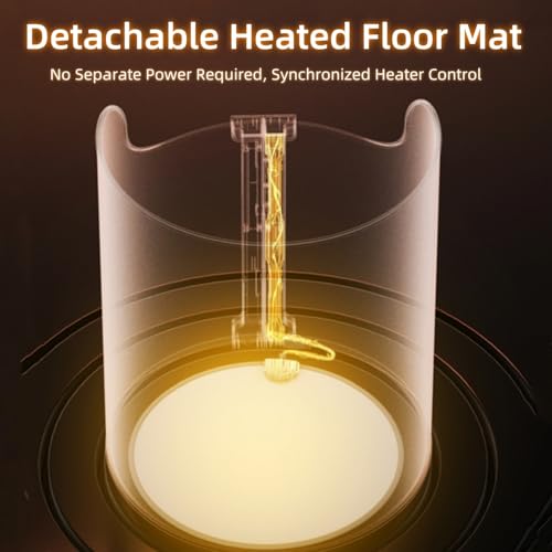Under Desk Heater, 150W Quiet Foot Warmers for Feet with Detachable Foot Heating Pad, Graphene Radiant Heat Panel with Thermostat & Timer, Portable Energy-Saving for Office/Home chochoyah - color: Light Grey Cylindrical