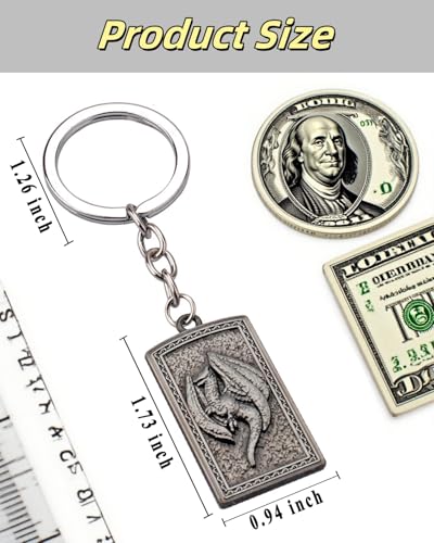 MEETCUTE Elden Keychain, Cool Elden Key Ring for Men and Women Cosplay Accessories for Gamers and Fans - B