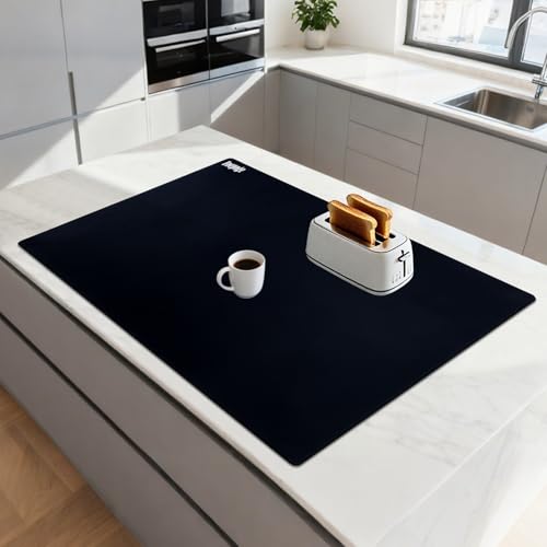 Extra Large Silicone Mat for Resin 36.2" x 24", 2MM Thick Silicone Craft Mat for Table, Multifunction Silicon Matt for Kitchen Countertop Protector Heat Resistant Placemat by Foepoge(Black) - color: Black, size: 36.2" x 24"