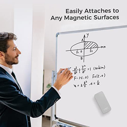 loukin 4 Pack Magnetic Dry Erase Eraser, Whiteboard Eraser, Glass Board Remover, 3.4 fl oz Whiteboard Cleaner * 2 Included, for Classroom, Home and Office Use (Grey*2, White*2) - color: Grey&white-4 Packs