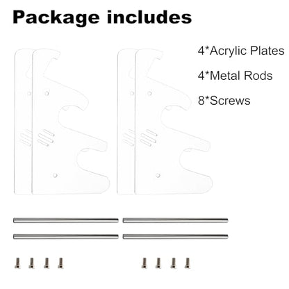 Elsjoy 2 Pack Acrylic Display Stand, 3-Tier Mechanical Keyboard Holder, Desktop Clear Rack Computer Storage Shelf for 6 Keyboards (Each Holds 3)