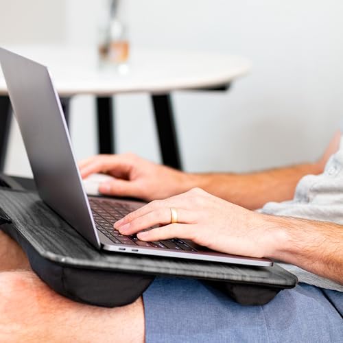 LAPGEAR Home Office Lap Desk with Device Ledge, Mouse Pad, and Phone Holder - Gray Woodgrain - Fits up to 15.6 Inch Laptops - Style No. 91545 - color: Gray Woodgrain, size: Home Office W/Device Ledge