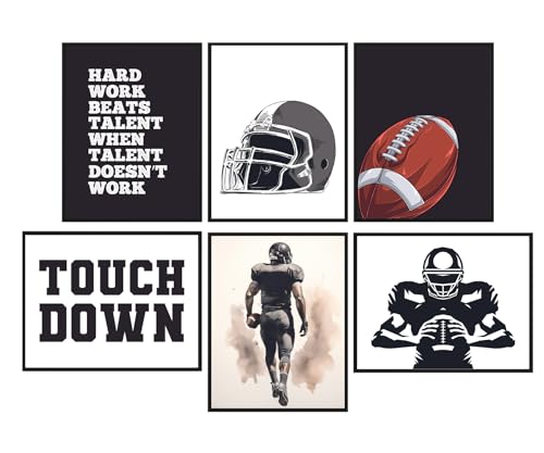 Summit Designs Football Wall Art - Posters - Room Decor, Sports Wall Decor - Poster, Themed Bedroom - Set Of 6 (8x10) Unframed Prints - color: Posters, size: Set Of 4 (8x10 ), style: Unframed