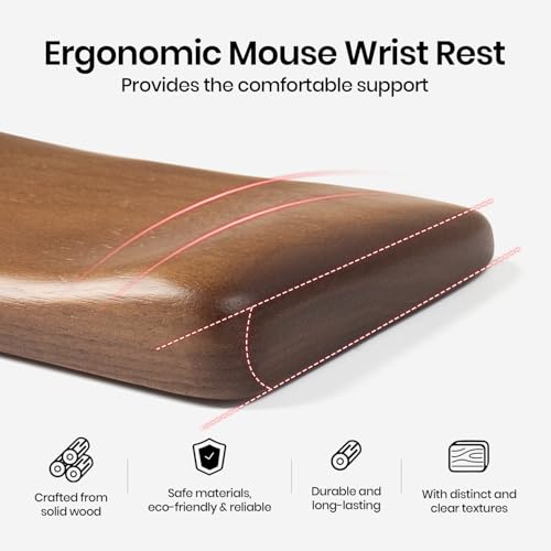 Mouse Wrist Rest for One-Hand Gaming Keypad, Ergonomic Walnut Rest | Ergonomic Design for Wrist Pain Relief, Easy to Clean and Smooth No Odor, Support Wrist to Coding Typing and Playing - size: for Mouse Wrist Rest