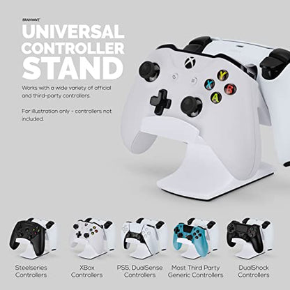 Dual Game Controller Desktop Holder Stand - Universal Design for Xbox ONE, PS5, PS4, PC, Steelseries, Steam & More, Reduce Clutter UGDS-03 (White) - color: UGDS-03 White