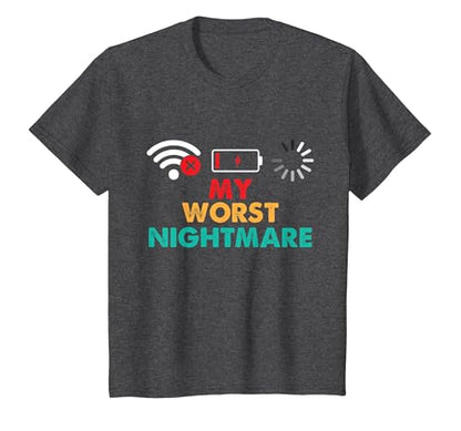 My Worst Nightmare - Gaming Lover Gamer Video Games T-Shirt - color: Dark Heather Grey, size: Medium