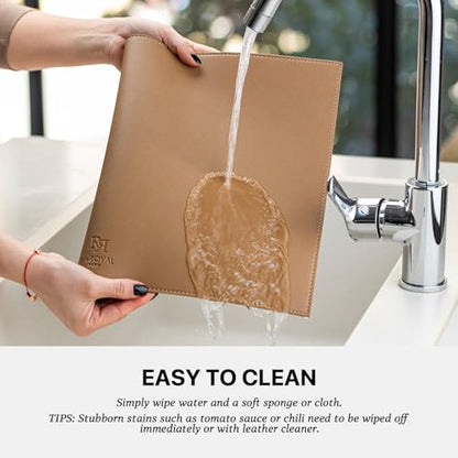 Baroyal Faux Leather Placemats Set of 6 Vinyl Washable Wipeable Table Mats for Kitchen Dining Table Heat Resistant Waterproof Indoor/Outdoor Placemats Non-Slip Easy Clean Place Mats (British Khaki) - color: B-british Khaki