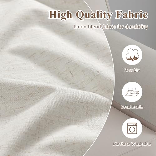 Couch Arm Covers Linen Chair Arm Covers Stain Resistant & Anti-Scratch Furniture Protector for Sofa Recliner Armrest Cover for Pets, 2 Pcs, Cream, 20" W x 24" L