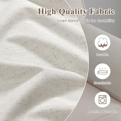 Couch Arm Covers Linen Chair Arm Covers Stain Resistant & Anti-Scratch Furniture Protector for Sofa Recliner Armrest Cover for Pets, 2 Pcs, Cream, 20" W x 24" L