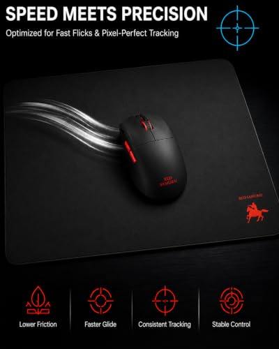 Tempered Glass Gaming Mouse Pad, Micro-Etched Ultra-Smooth Surface, Hard Mouse Pad for Fast Glide, Precision Tracking, Speed & Control, Non-Slip Base, 16.1" x 12.2" - color: Black