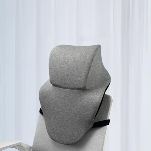 Office Chair Headrest, Adjustable Neck Support Pillow with Removable Washable Cover - Head Rest Attachment for Office Chairs and Wheelchairs, Neck Pillow for Desk Chair Napping (Grey) - color: Grey