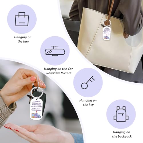 Vadaka Gamer Gifts for Men Boyfriend Husband Gamer Keychain Gaming Accessories Keychain Gamers Stuffers Gift Couple Keychains for Him Her His and Hers Gift Valentine's Day Anniversary Birthday Gifts