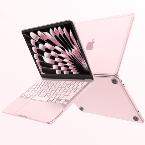 G JGOO Compatible with MacBook Neo Case 13 inch 2026 Release Model A3404 with A18 Pro Chip, Anti-Fingerprints Reinforced TPU Bumper Hard Shell Case with Keyboard Cover & Screen Protector, Blush - color: Matte Blush
