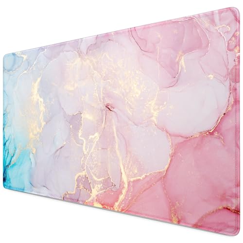 Canjoy Gaming Mouse Pad, Large Extended Mouse Pad Big Computer Mousepad for Home Office Gaming Work 31.5x15.7inch - color: Pink Blue Marble