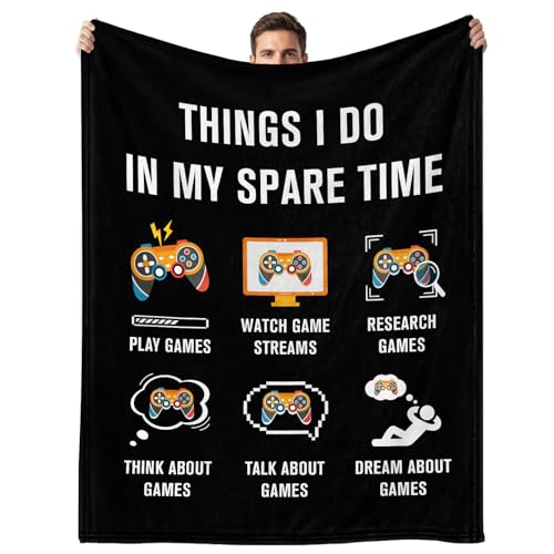 Gamer Gifts for Men Boys Girls, Flannel Soft Gaming Blanket, Gaming Equipment Accessories Stuff for Teen Boys Gift - 50" x 60" - color: Gaming