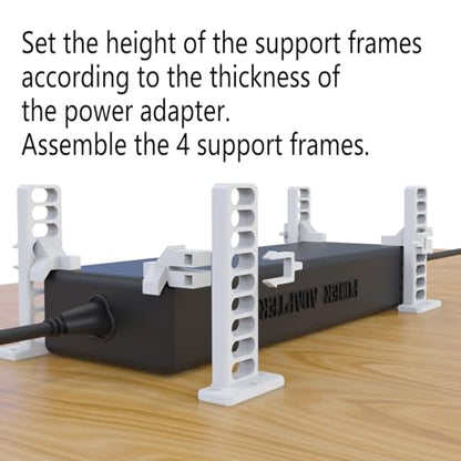 Universal Under Desk Mount for Power Brick Holder Docking Station Mount Power Strip (Black) - color: Black