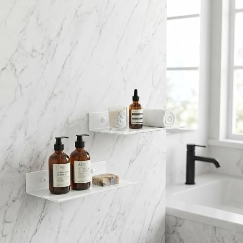 Z metnal Small Metal Shelves, Mini Floating Shelf for Collection Action Figures Speaker, Decor Display Wall Shelf, Aluminum, Wall Mounted, White, 10 inch, 2 Pack - color: White, size: 10 inch (2 Pack)