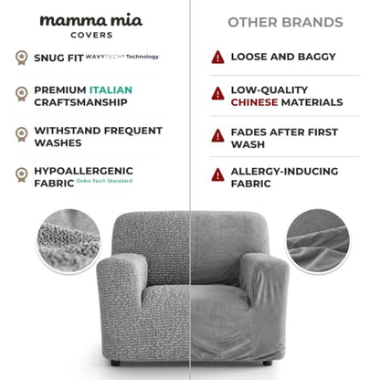 Premium Stretch Couch Covers for Sofa - Sofa Chair Cover Washable, Dogs & Pets Friendly - Elastic Polyester Loveseat Slipcovers - Non-Slip Love Seat Couch Covers - Ash (21"-39" Wide) - color: Ash, size: 21"-39" Wide