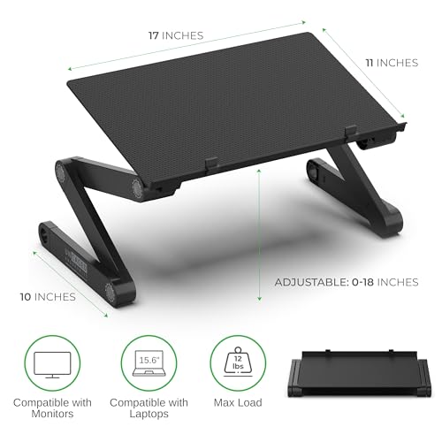 WorkEZ Monitor Stand, Single Mount Height Adjustable Monitor Riser for Desk, Ergonomic Desktop Computer Stand