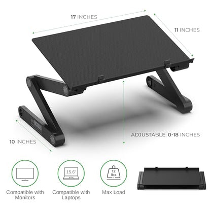 WorkEZ Monitor Stand, Single Mount Height Adjustable Monitor Riser for Desk, Ergonomic Desktop Computer Stand