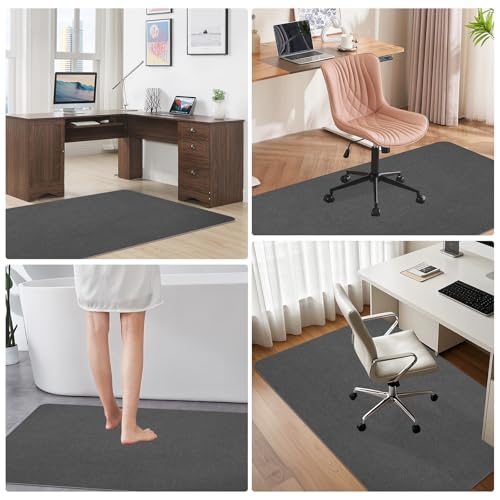 Office Chair Mat for Hardwood Floor & Tile Desk Mat for Rolling Chairs Protect Hardfloor Desk Area Rug for Workstations, Durable Chair Mat for Home and Office Use (Dark Grey, 36X48 in) - color: Dark Grey, size: 36X48 IN