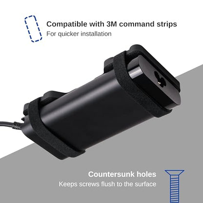 Laptop Charger Holder - Mount for Charging Brick - Power Supply Holder for Desk - 3D Printed Power Brick Mount - Universal Organizer for Laptop Charger and Cables